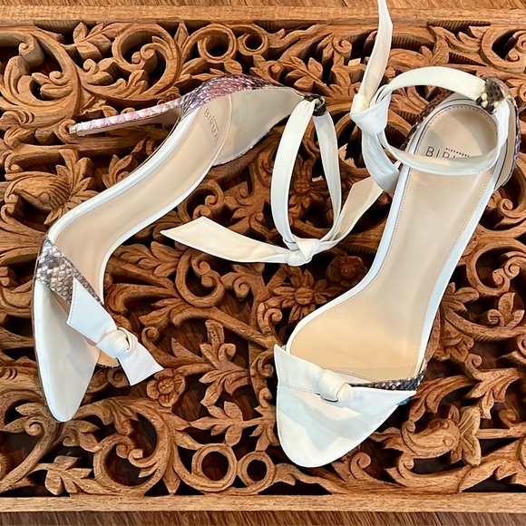 Alexandre Birman Shoes - Alexandre Birman Heel The Clarita Pastel Snakeskin Trim Stiletto Sandal Bows 8.5